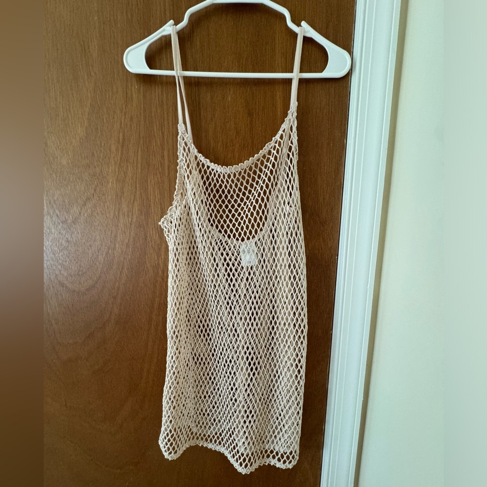 Target Cream Mesh Swim Coverup